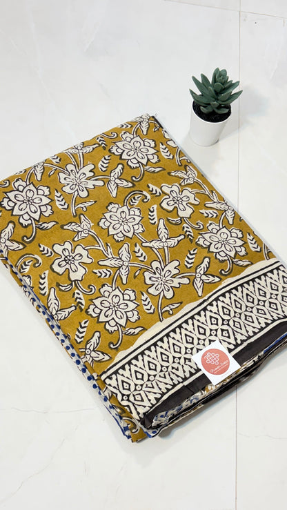 Earthy Elegance: Bagru in Mul Cotton sarees