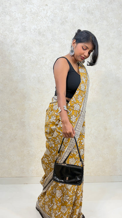 Earthy Elegance: Bagru in Mul Cotton sarees