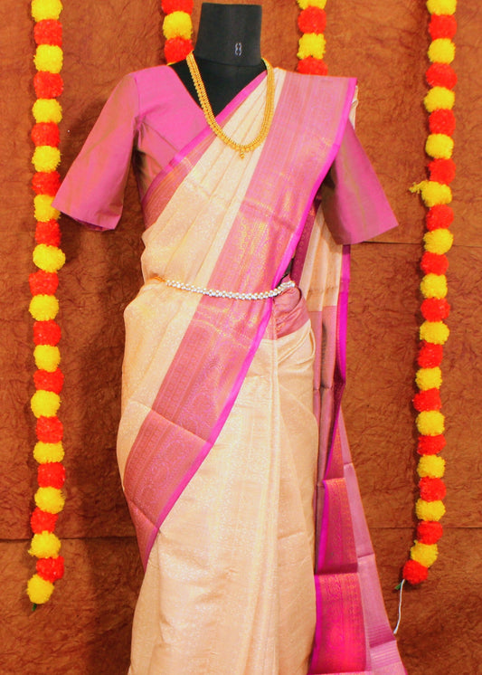 Golden Threads – Mysore Crepe Sarees with Contrast Borders