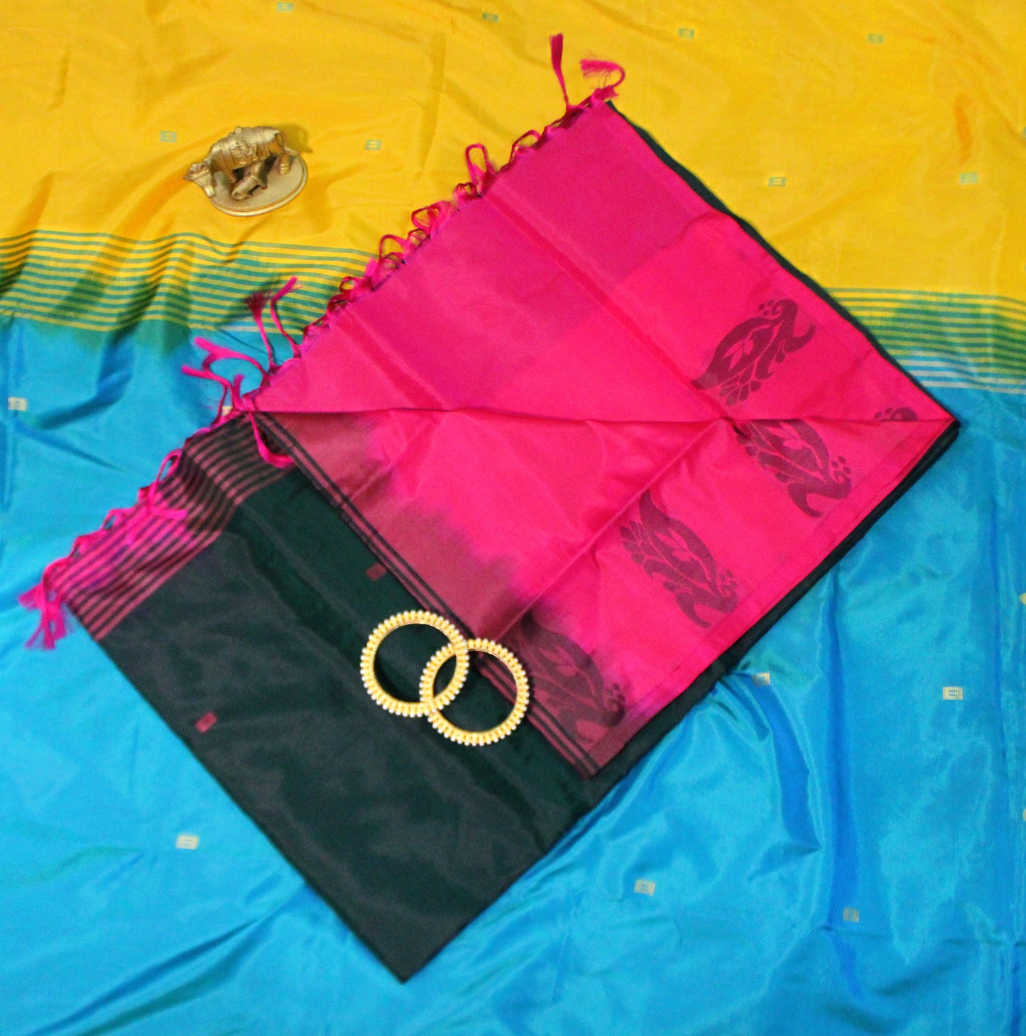 Banana Pith Sarees  With Big Motifs- Eco-luxury in every drape