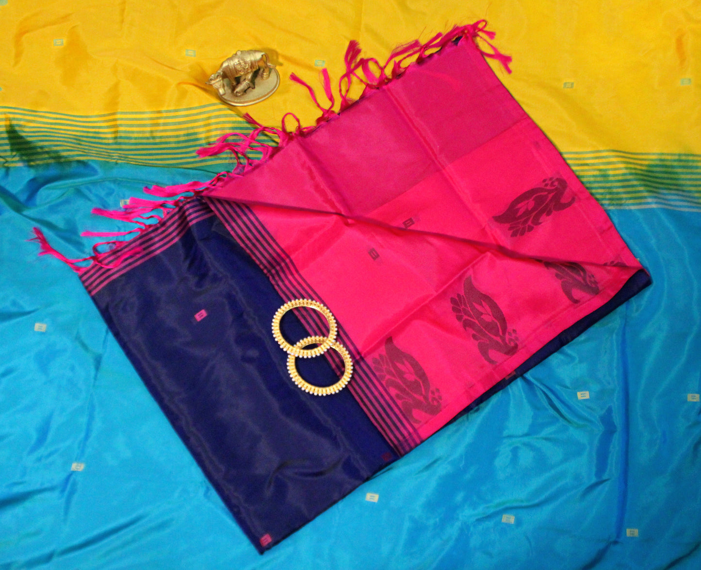 Banana Pith Sarees  With Big Motifs- Eco-luxury in every drape