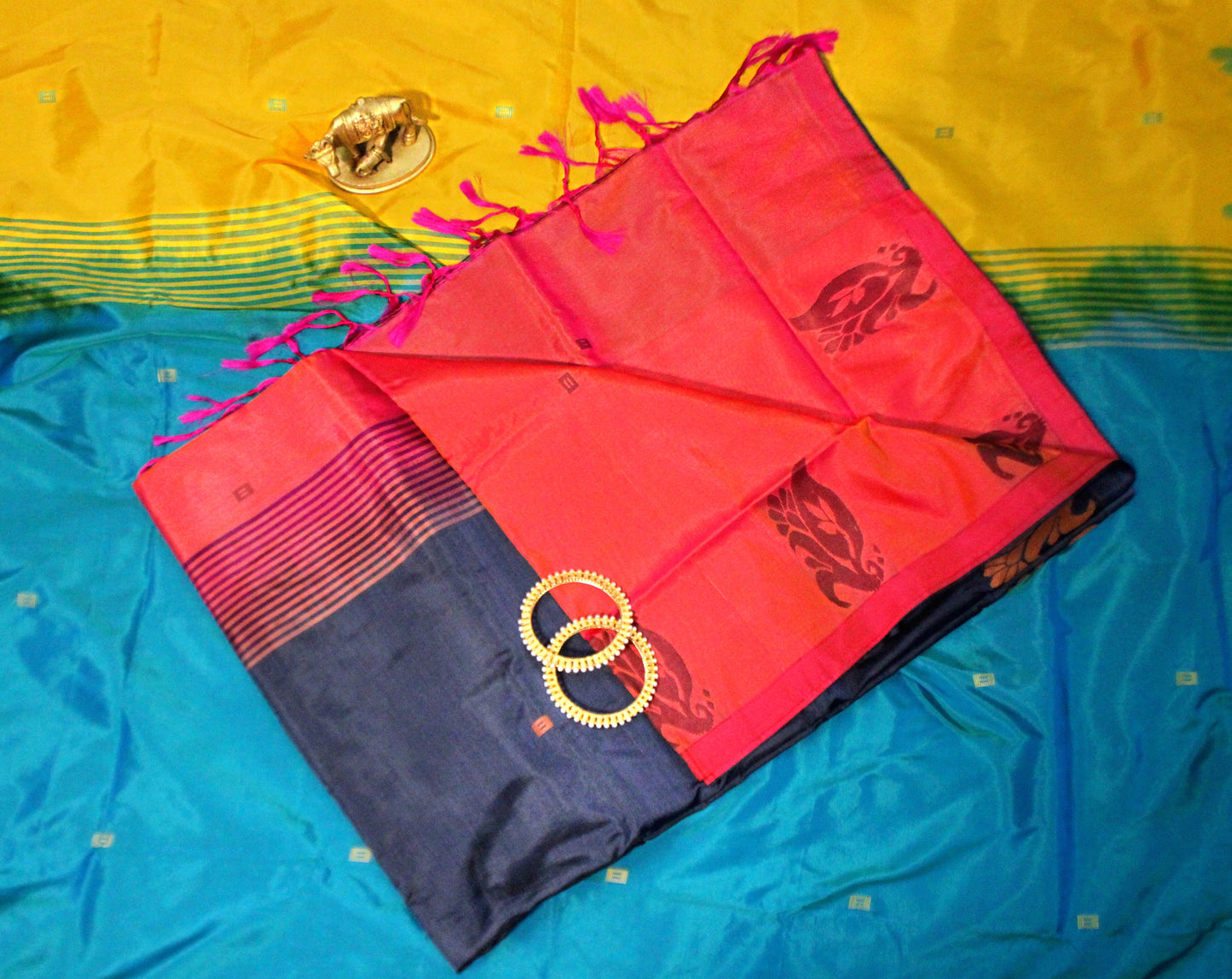 Banana Pith Sarees  With Big Motifs- Eco-luxury in every drape