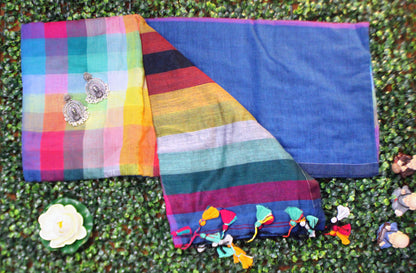 Mul Cotton Sarees In Satrangi  Stripes