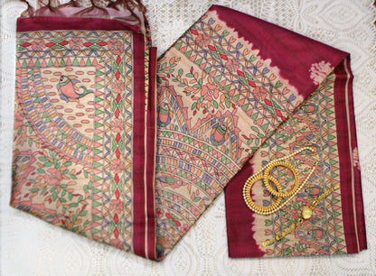 Madhubani Muse |Semi Tussar Silks