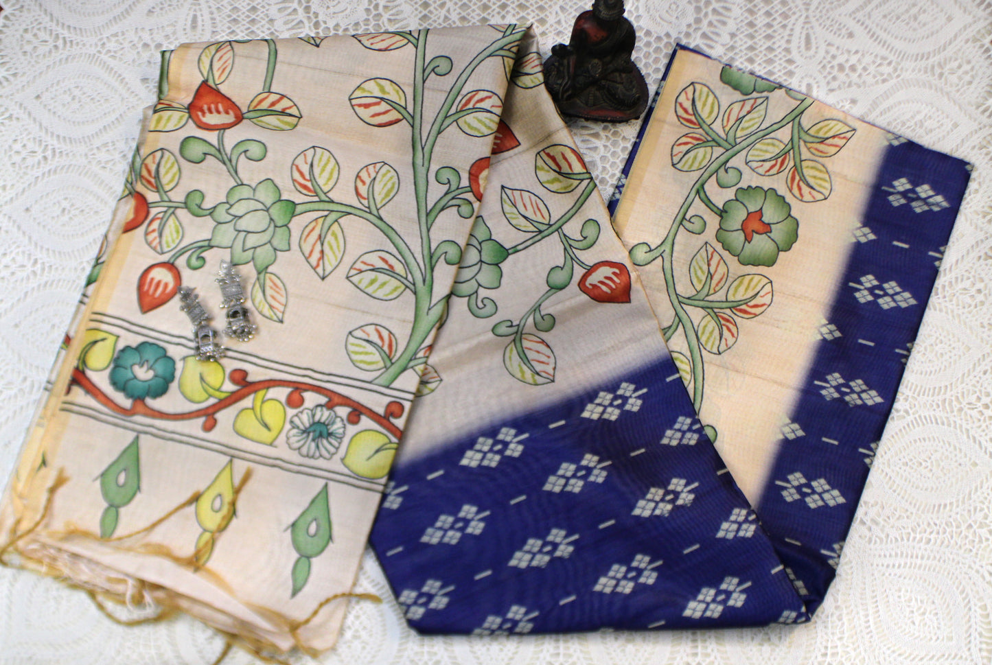 Kalamkari Charm in Tussar | Wear Your Vibe