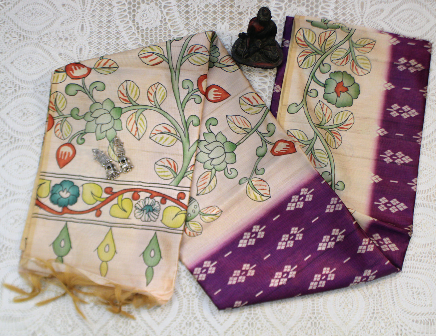Kalamkari Charm in Tussar | Wear Your Vibe