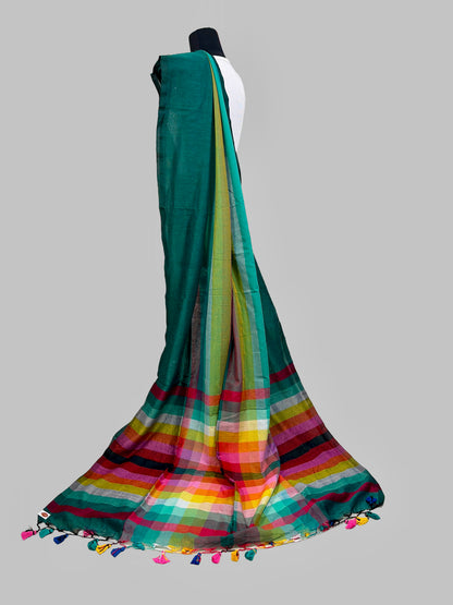 Mul Cotton Sarees In Satrangi  Stripes