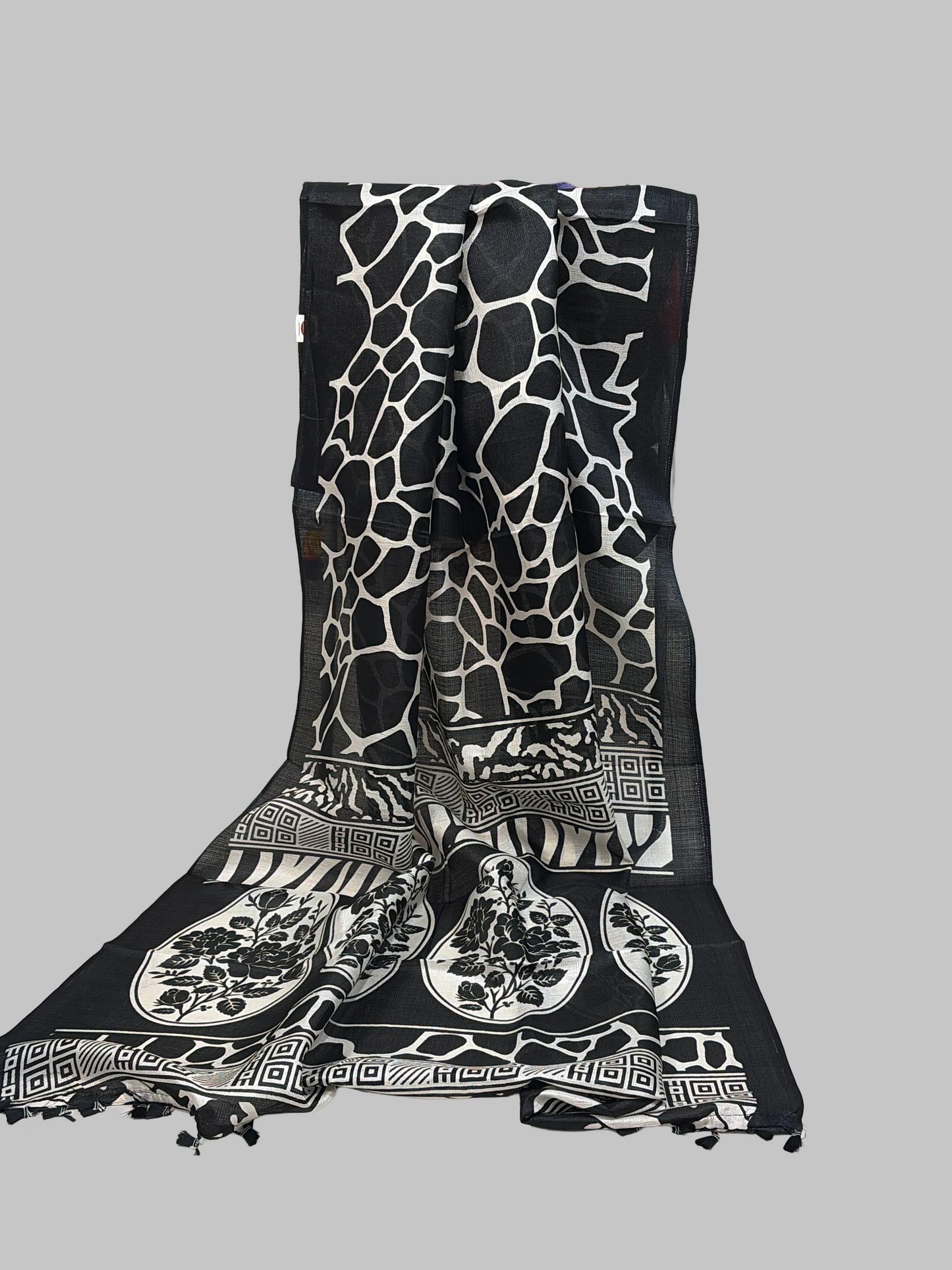 Lawyers' sarees collection- “Classic Contrast – Black & White Mul Cotton Elegance”