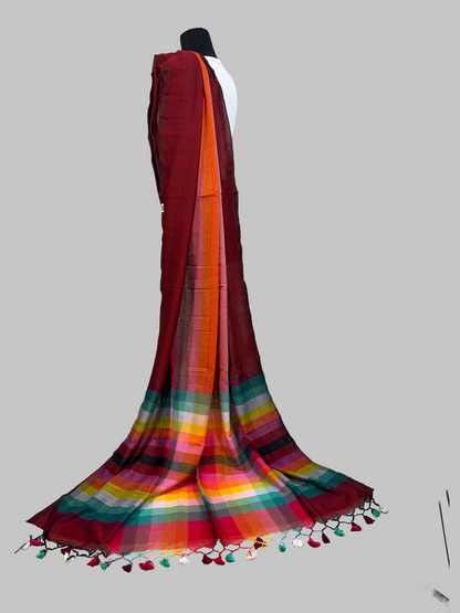 Mul Cotton Sarees In Satrangi  Stripes