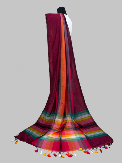 Mul Cotton Sarees In Satrangi  Stripes
