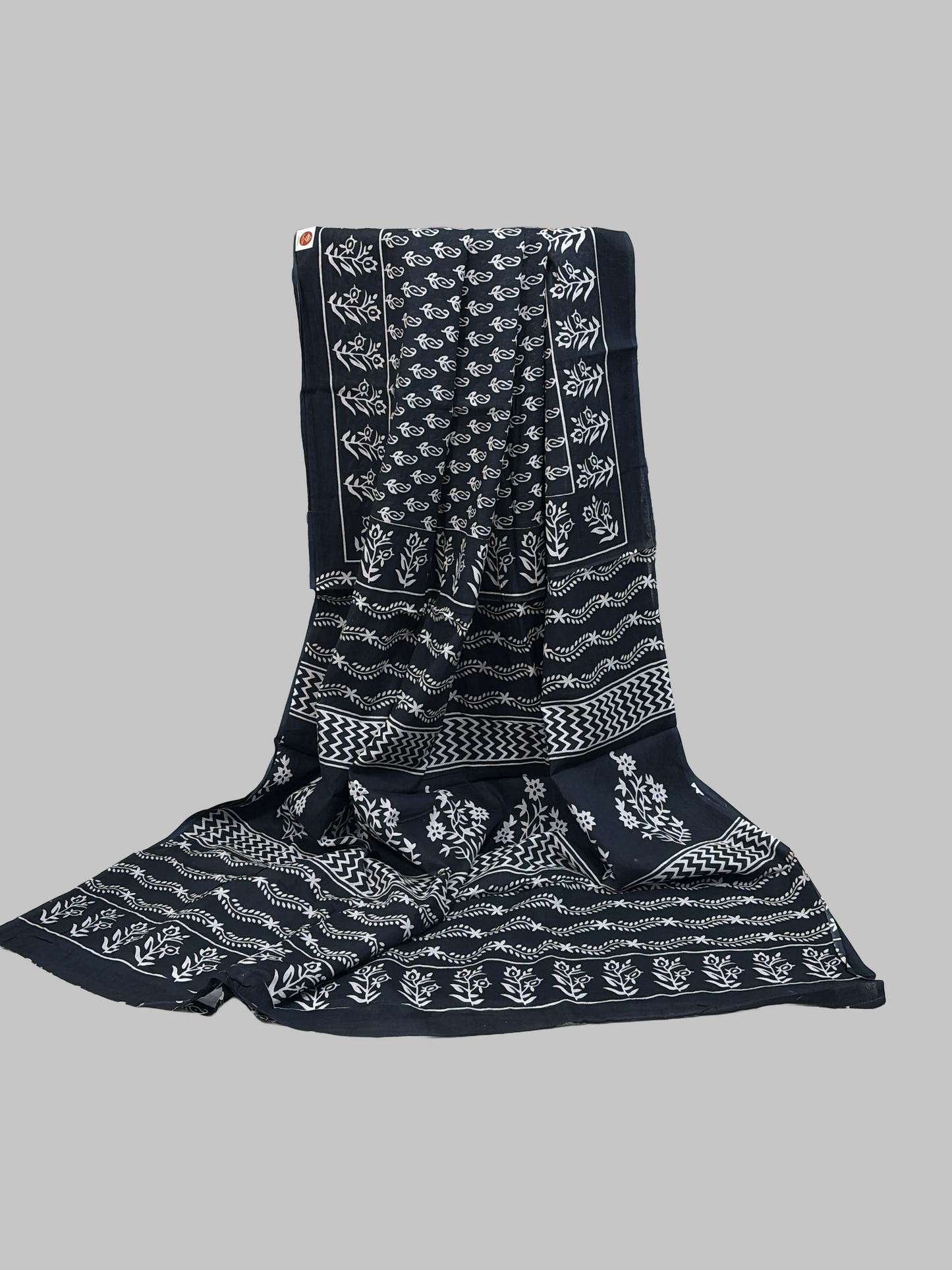 Lawyers' sarees collection- “Classic Contrast – Black & White Mul Cotton Elegance”