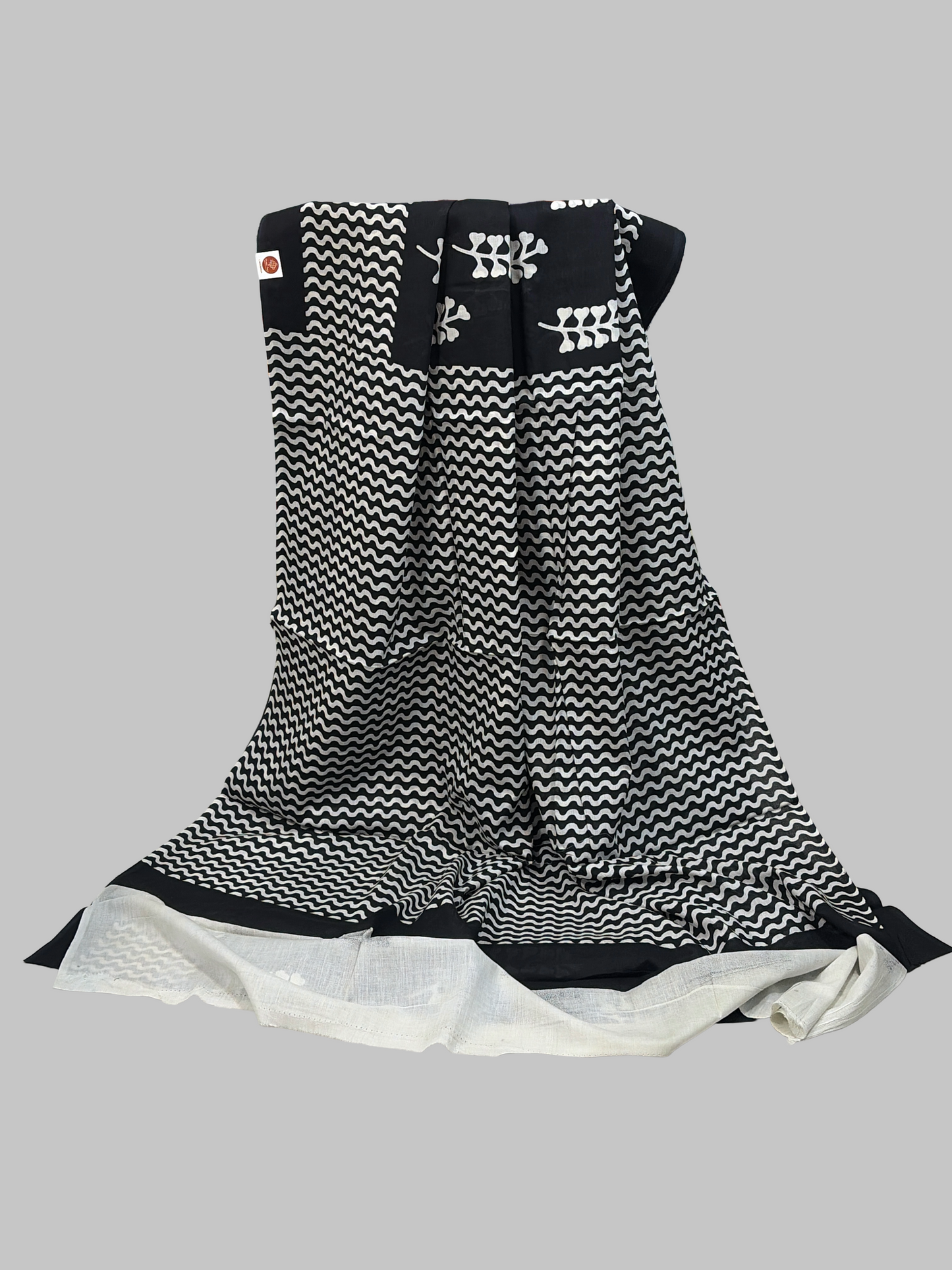 Lawyers' sarees collection- “Classic Contrast – Black & White Mul Cotton Elegance”