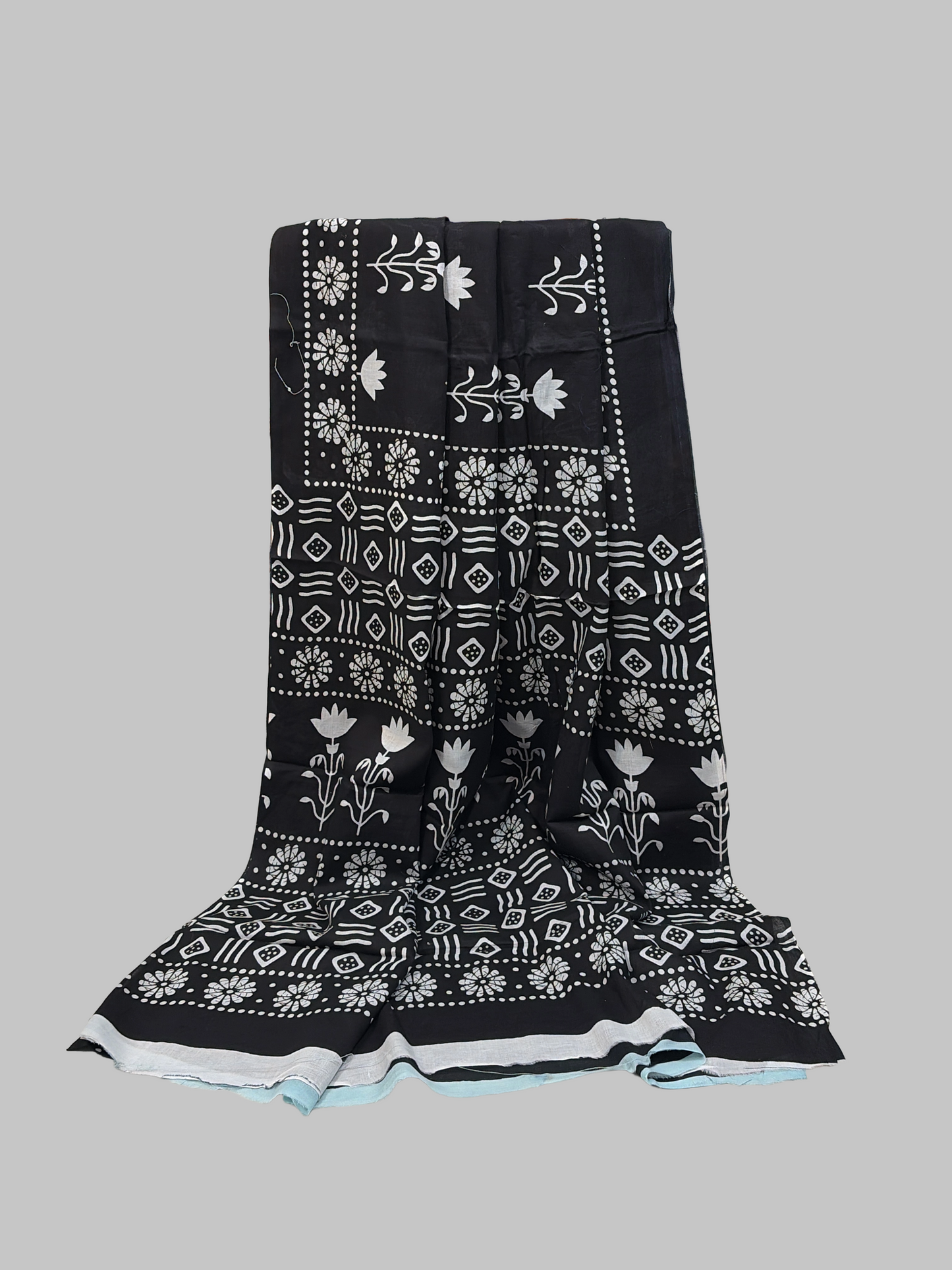 Lawyers' sarees collection- “Classic Contrast – Black & White Mul Cotton Elegance”
