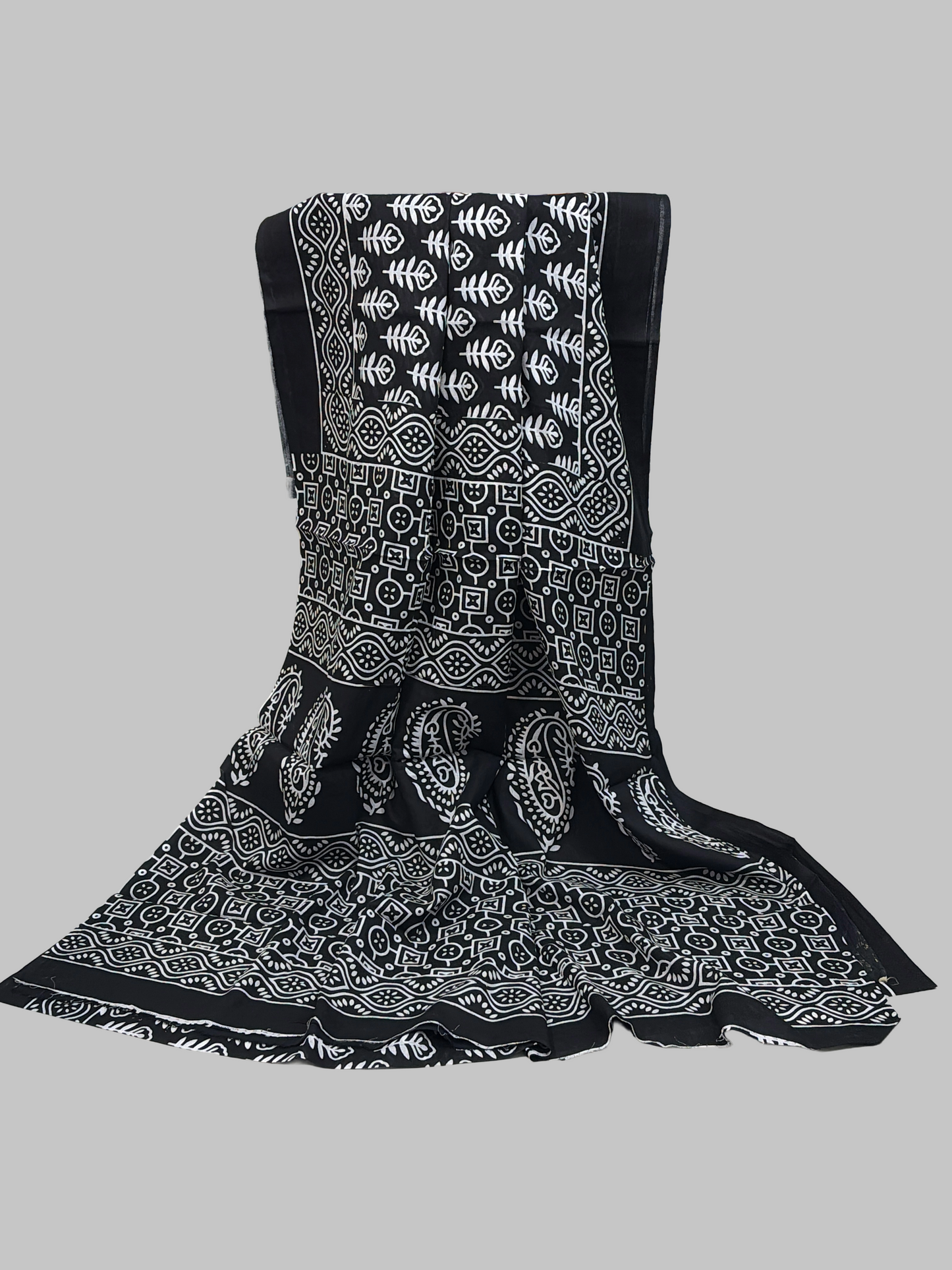 Lawyers' sarees collection- “Classic Contrast – Black & White Mul Cotton Elegance”